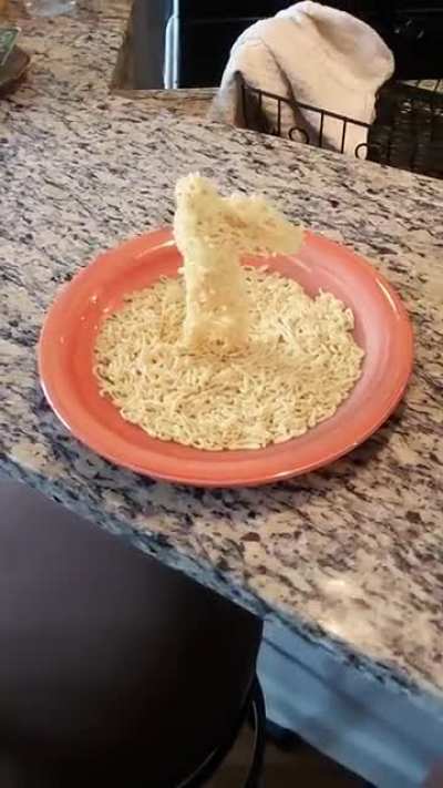 A plate of noodles