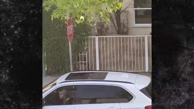 Driver Points Gun Out Window "Anybody Wanna Die Now" and fires