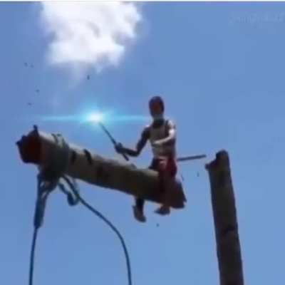 From what the fuck is that pole made from? [high volume]
