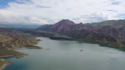 The landscape of the Azat reservoir in Armenia's Kotayk province.