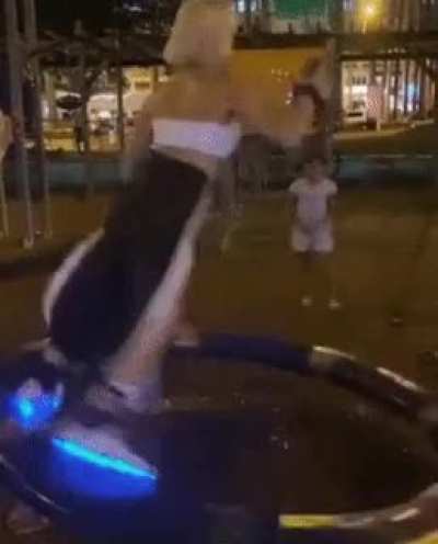 Girl on a moving ring