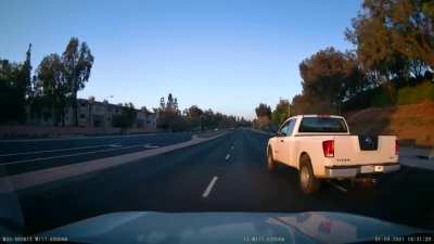 Then he flipped me off and stayed next to me, telling me to roll down my window.