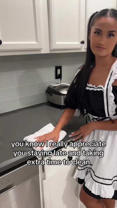 Spank me, Daddy while i'm cleaning
