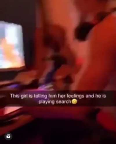 Her: *pouring her heart out*.