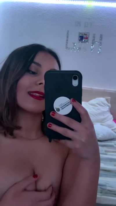 In the mood for your cum on my tits