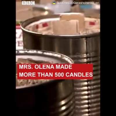 93 year old spends her days making trench candles for Ukraine troops ... "Let him warm himself with these candles"