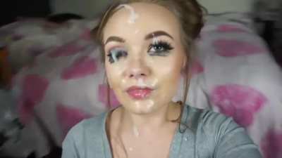 Cute Girl Gets A Huge Facial