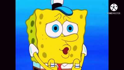 The whole team laugh’s at spongebob for crywalking