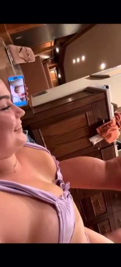 Right on her face