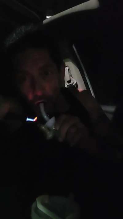 Doing crack hits in the car