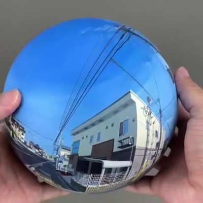 A 360&deg; painted sphere of a street view