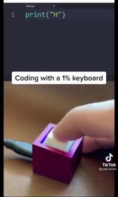This guy is coding with one key