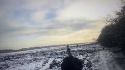 Russians down a Ukrainian FPV drone by small arms fire.