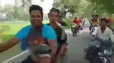 No helmets, no safety measures, do stupid stunts what do you expect to happen