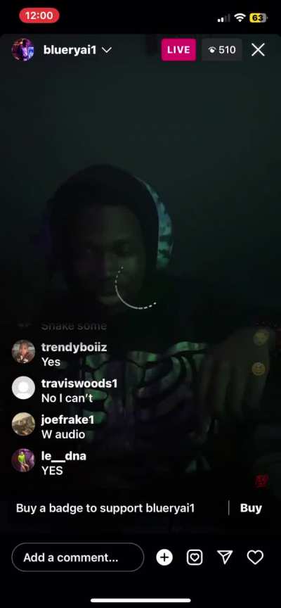 Partial BlueRyai IG Live footage 10/14/23