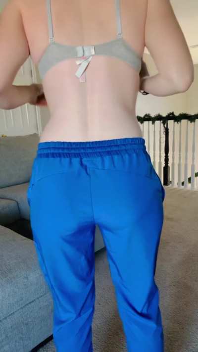 After a shift in the ER I usually strip off my dirty scrubs in the garage, but it&rsquo;s really cold outside so I stripped in the living room🥶🫣😜
