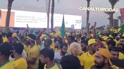 Indians, Pakistanis and Brazilians "invade" Qatar to support Brazil in the World Cup.