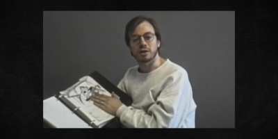 Director Kevin Lima directing an emotionally nuanced scene of "A Goofy Movie" via videotape, sent to his animators in France c.1993