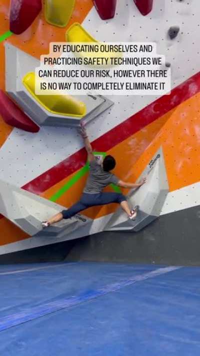 Indoor rock climber's foot completely rips off