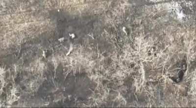 Russian assault against entrenched UA positions is stopped by several accurate grenades. January 2023.