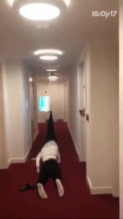 Headbutting random stuff in the hallway