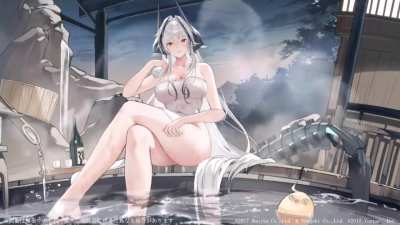 Kursk "Lone Wolf Amid the Steam" hot springs skin - Live2D preview! [Video]