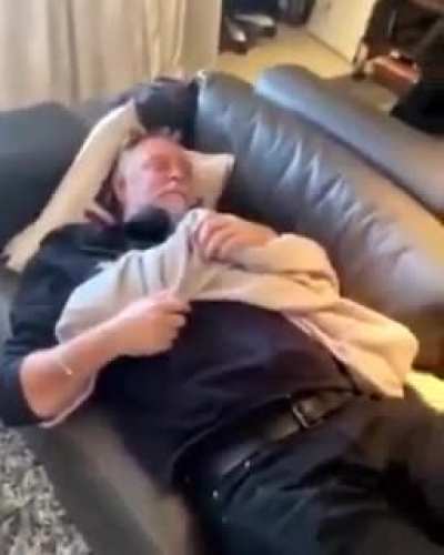 Papa, are you trying to SLEEP for free on MY couch?