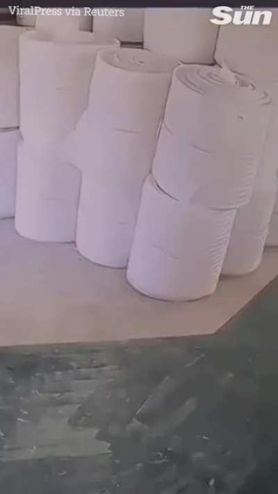 Bro tried to wipe off the fire using his hands.