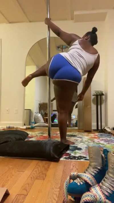 first day up on my pole and i&rsquo;m taking my first class next week! what is this move called? i know i&rsquo;m technically probably doing it wrong, but i was happy i could even spin around it without dropping to the ground 😂
