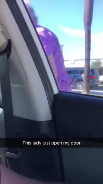 Old woman stops littering