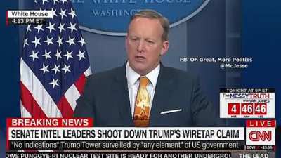 Wearing a green tie on television