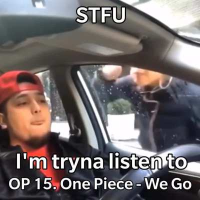 STFU IM TRYNA LISTEN TO ONE PIECE