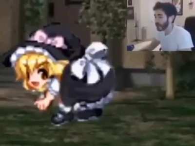 "Touhou games don't actually have any fanservice in them" oh yeah then explain this