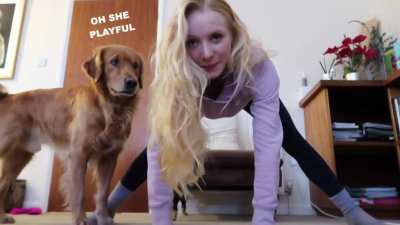 My fianc&eacute; filmed herself training to do the splits...