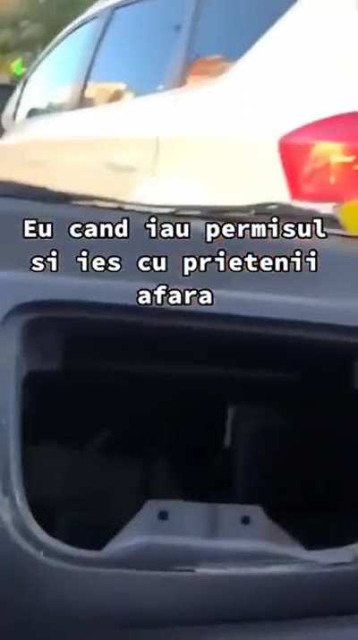 Two girls making a u-turn