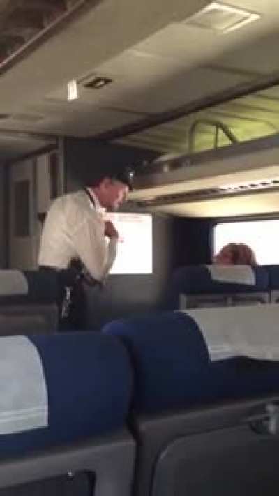 Crazy lady freaks out in train - "Please don't make me be that person.. DOOOOON'T"