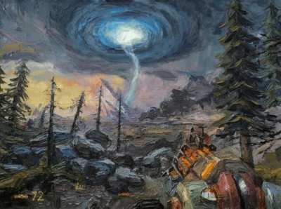 I didnt paint it but I turned it into a gif. Love the painting myself.