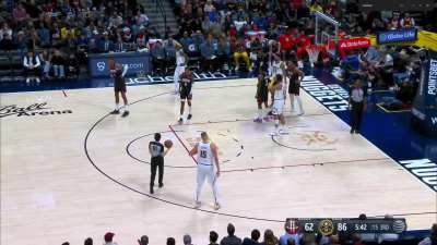 [Highlight] Sengun with yet another spin dunk on Bruce Brown and Jokic. Lead cut to 24.