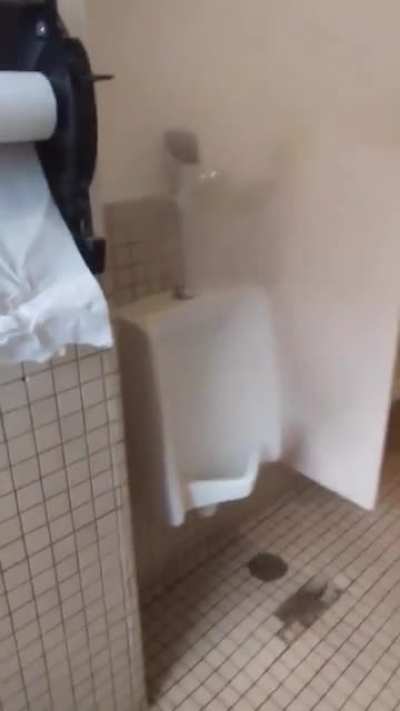 I flushed a urinal and this happened. Yes, that&rsquo;s very hot steam.