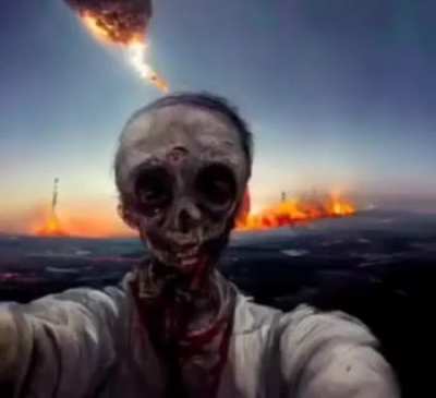Someone asked artistic AI. DALL&bull;E to create "the last selfie on earth". Result is kinda creepy.