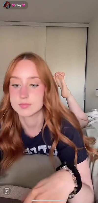 rileymjenner , currently on live showing off her soft soles