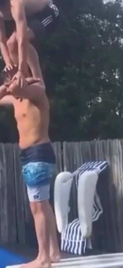 WCGW standing on someone’s shoulders