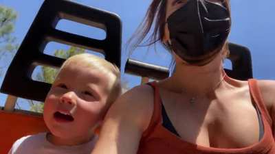 My two year old had his first roller coaster ride today! He didn&rsquo;t know what he was in for.