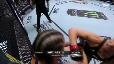 Chelsea Chandler *literally* runs away from Norma Dumont after she landed a right hand on her.