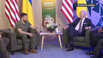 Biden to Zelensky: Bad new for you: we're not going anywhere, you're stuck with us, thank you... (check out Zelensky's reaction)