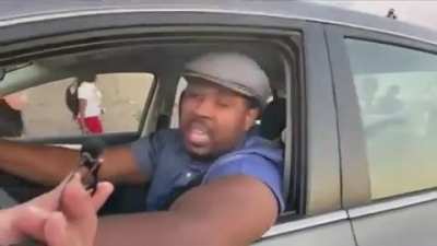 Based Dude Caught In Jam Caused By BLM