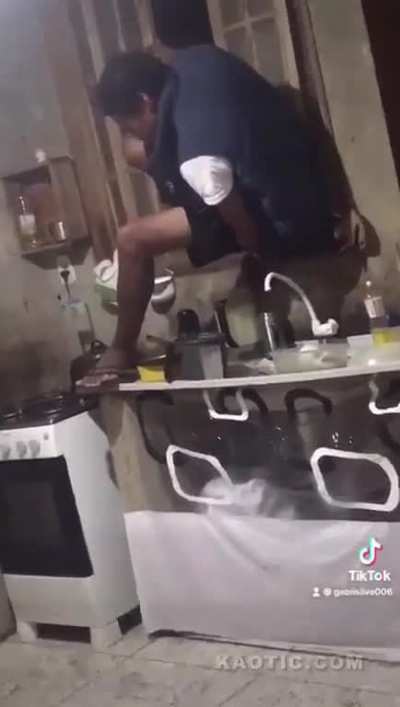 When you try to sneak home through the window