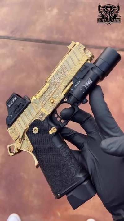 Fully engraved, 24k gold plated, &amp;amp; ported by me 🔥 IG linked in my profile if you&rsquo;d like you&rsquo;d check out my work 🤙🏻