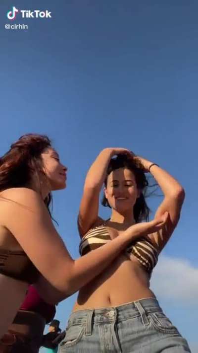 Bikini kissing girl