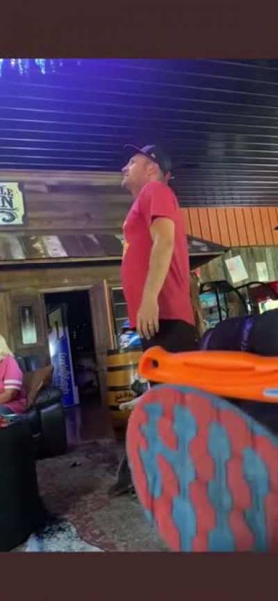 Clint Bowyer (former NASCAR Driver) watching Kansas City Chiefs game.